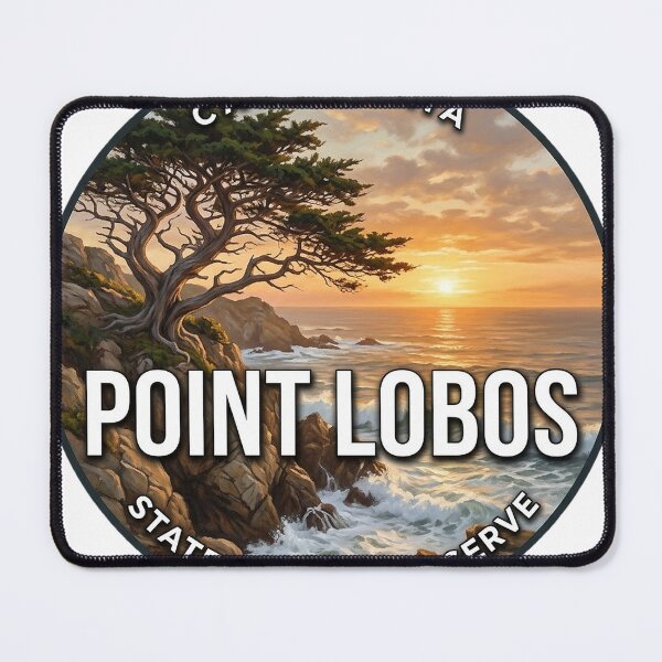 Item preview, Point Lobos California Cypress Sunset Round Badge Sticker designed and sold by DetourDgn.