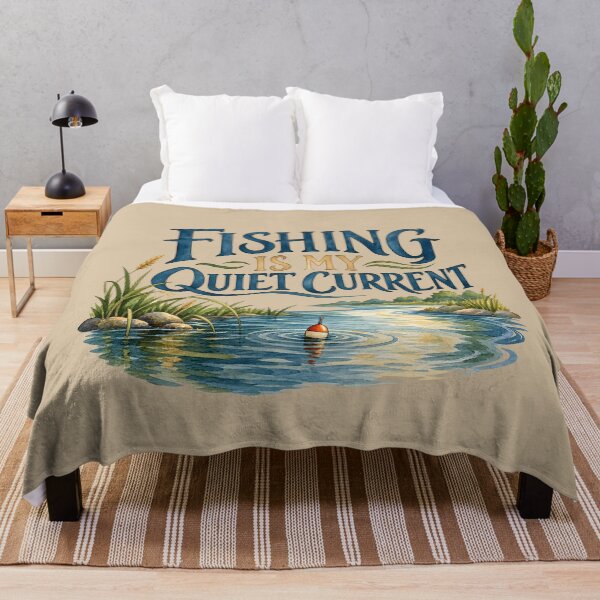 Item preview, Fishing Is My Quiet Current – Watercolor River Design designed and sold by VioVibe.