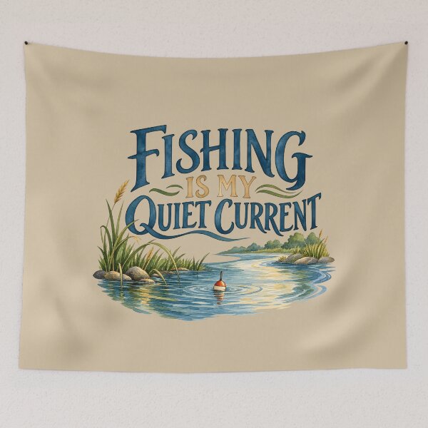 Item preview, Fishing Is My Quiet Current – Watercolor River Design designed and sold by VioVibe.