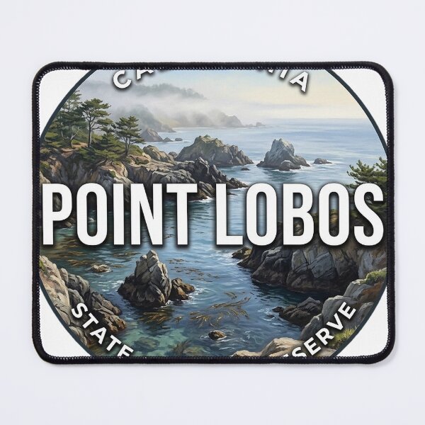 Item preview, Point Lobos California Foggy Coast Round Badge Sticker designed and sold by DetourDgn.