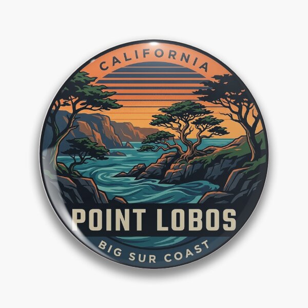 Item preview, Point Lobos California Retro Cypress Vintage Badge Sticker designed and sold by DetourDgn.