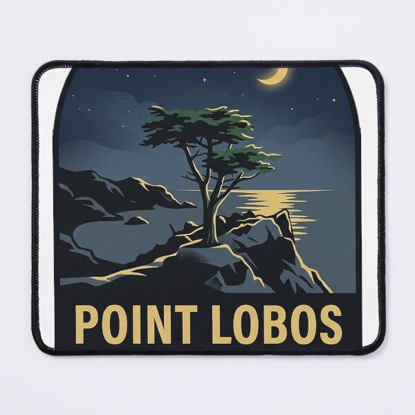 Item preview, Point Lobos California Night Cypress Vintage Badge Sticker designed and sold by DetourDgn.