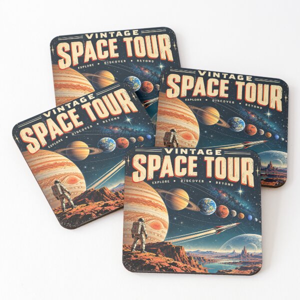 Item preview, Vintage Space Tour Retro Sci-Fi Poster designed and sold by Curio Meridian.