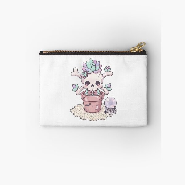 Item preview, Pastel Goth Skull Succulent Cute Spooky Plant Art designed and sold by ArtLabCreations.