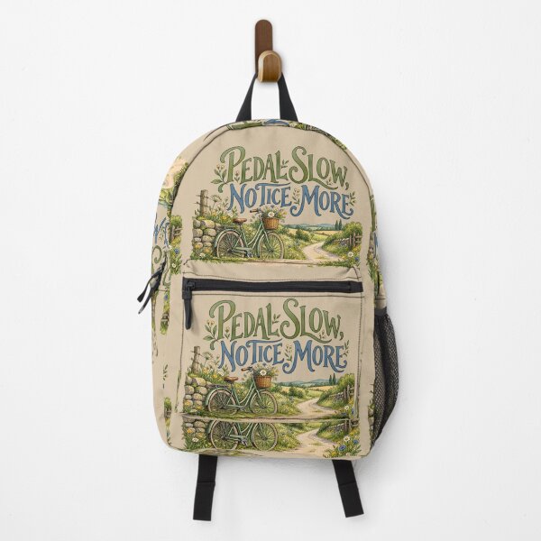 Item preview, Pedal Slow, Notice More – Vintage Bicycle Countryside Design designed and sold by VioVibe.
