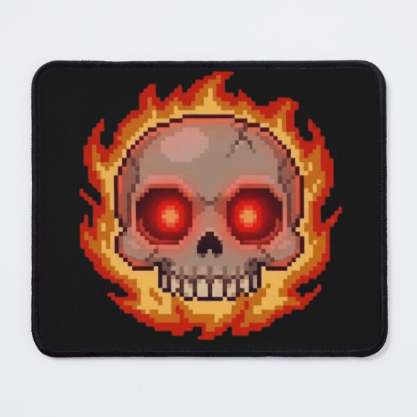 Item preview, Flaming Pixel Skull designed and sold by cutbeastfactory.