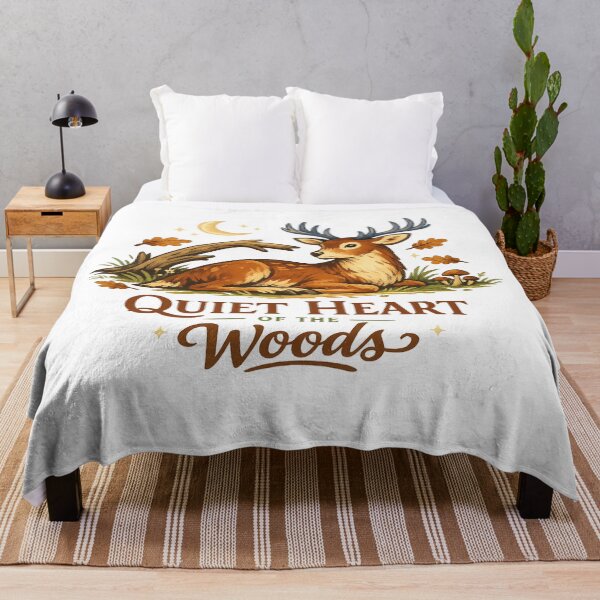 Item preview, Quiet Heart of the Woods Deer Moon Woodland Nature Design designed and sold by inkoutninja.