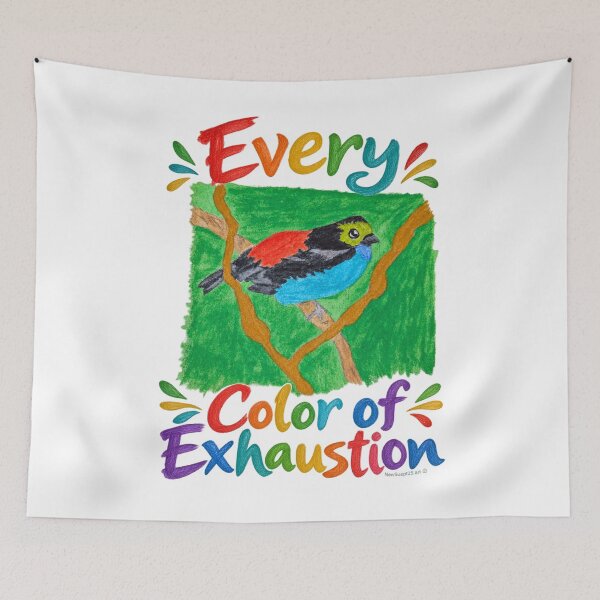 Item preview, Colourful Bird Art – Every Color of Exhaustion designed and sold by newsuept25.art.