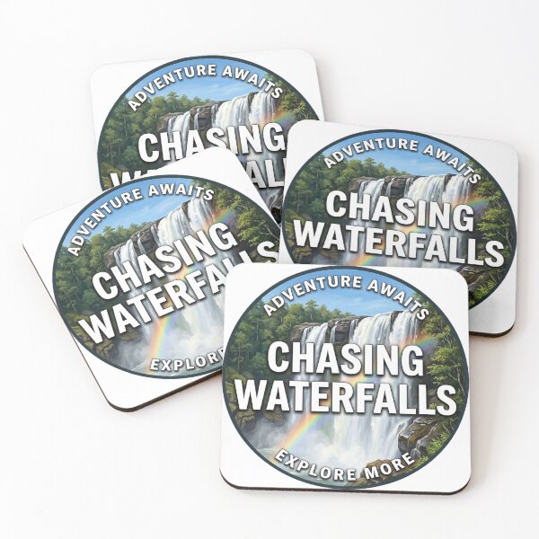 Item preview, Chasing Waterfalls Rainbow Falls Hiking Round Badge Sticker designed and sold by DetourDgn.