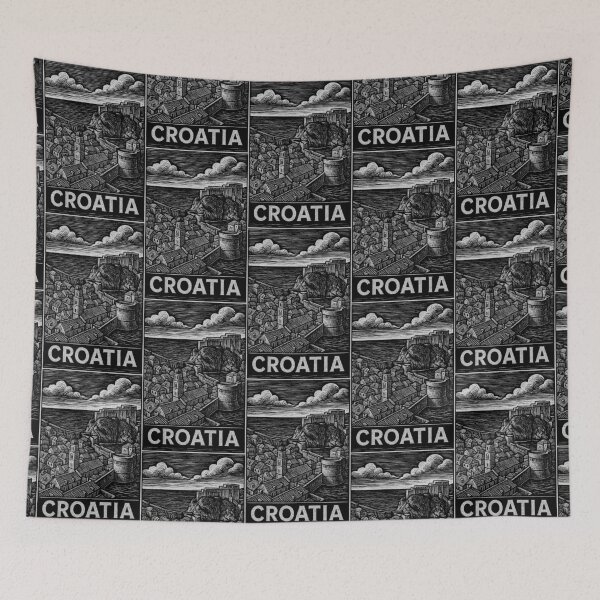 Item preview, Croatia Linocut Style  designed and sold by Thistle-TShop.