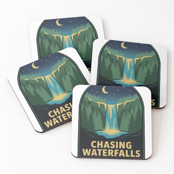 Item preview, Chasing Waterfalls Night Falls Vintage Hiking Badge Sticker designed and sold by DetourDgn.