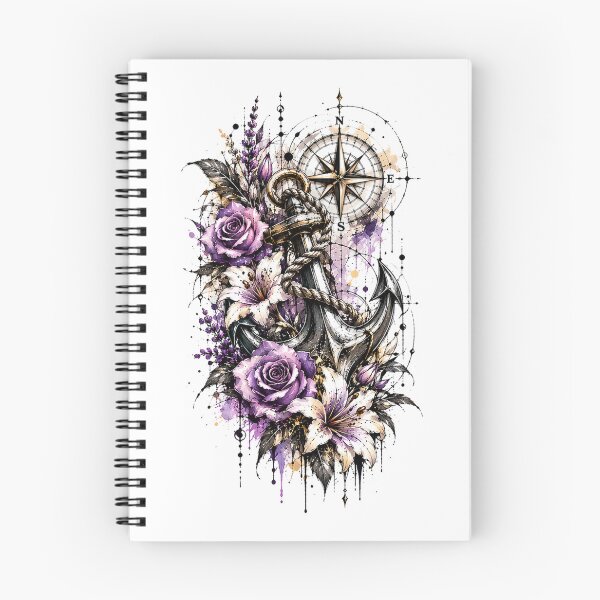 Item preview, Nautical Compass and Anchor with Roses and Lilies designed and sold by MichalHau.
