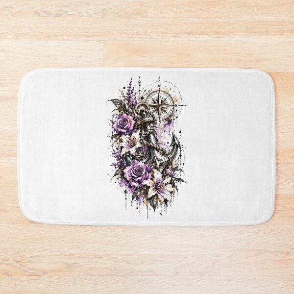 Item preview, Nautical Compass and Anchor with Roses and Lilies designed and sold by MichalHau.