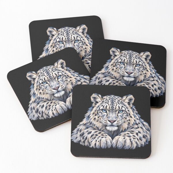 Item preview,  Snow Leopard Portrait Geometric Wildlife Art designed and sold by redsharkuk.