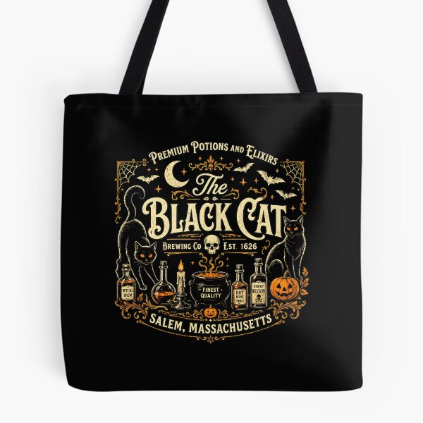 Item preview, Black Cat Brewing Co. Vintage Halloween Potions Cauldron Art designed and sold by OlyvieArt.