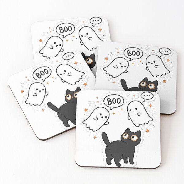 Item preview, Ghosts & Cat Boo Halloween Sticker designed and sold by LoveyBug78.