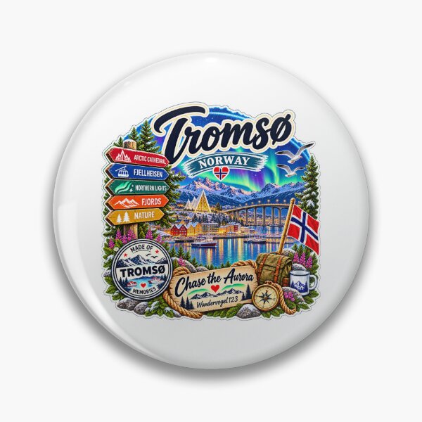 Artikelvorschau, Tromsø Norwegen – Polarlichter Eismeerkathedrale & Aurora Borealis Vintage Design entworfen und verkauft von Wandervogel123.