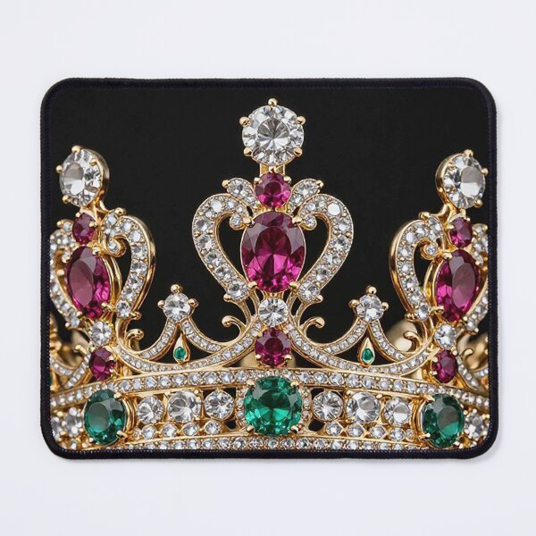Item preview, Golden Royal Crown with Red Rubies and Green Emeralds designed and sold by MFMart.