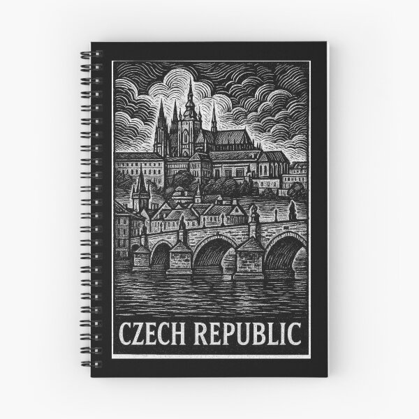 Item preview, Czech Republic Linocut Style  designed and sold by Thistle-TShop.