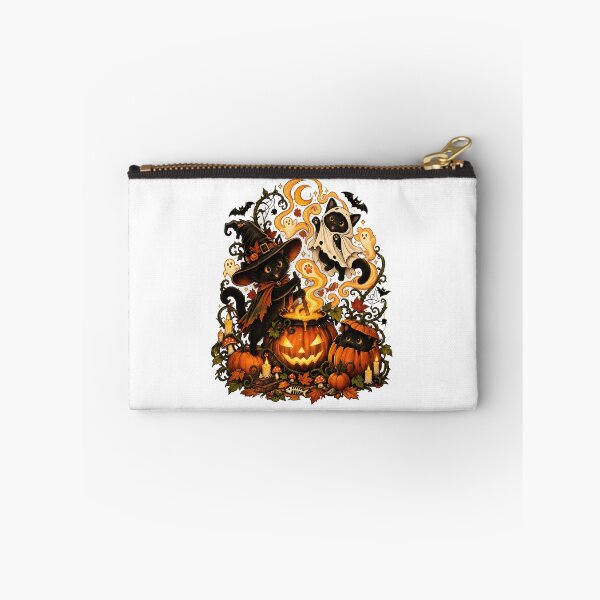 Item preview, Cute Witch Ghost Cats Halloween Art designed and sold by OlyvieArt.