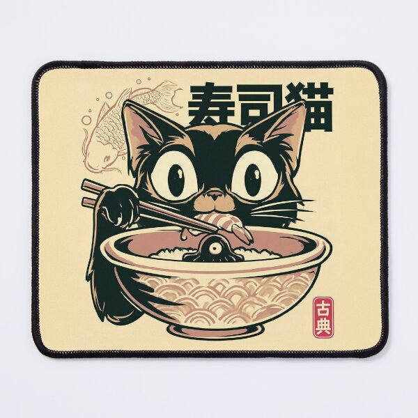 Item preview, The Sushi-Loving Shironeko designed and sold by Retro Type.