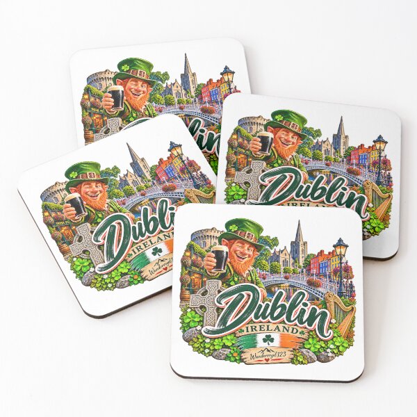 Item preview, Dublin, Ireland – Merry Leprechaun Irish Pub & Celtic Vintage Design designed and sold by Wandervogel123.