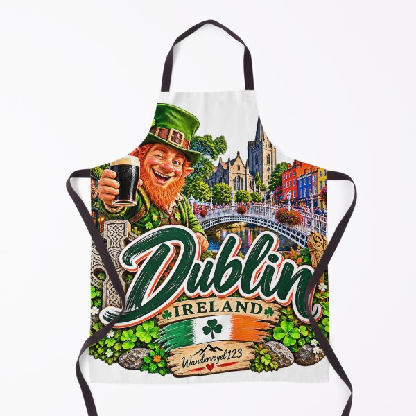 Item preview, Dublin, Ireland – Merry Leprechaun Irish Pub & Celtic Vintage Design designed and sold by Wandervogel123.