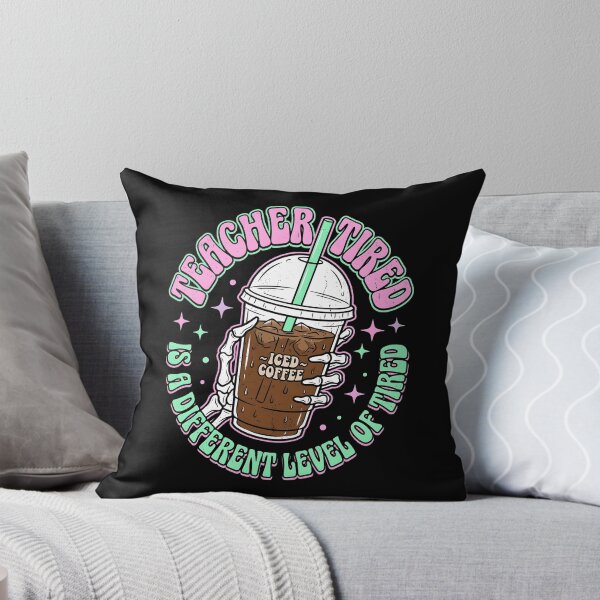Item preview, Teacher Tired is a Different Level of Tired — Skeleton Iced Coffee Art, Teacher Appreciation Gift designed and sold by Luminari Creations.