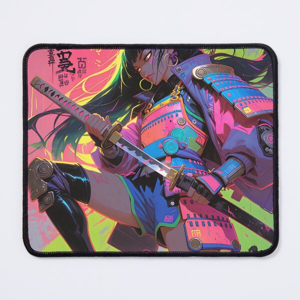 Item preview, Neon Samurai Girl – Japanese Manga Streetwear 2 designed and sold by RH Design Lab.