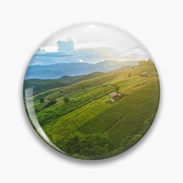 Item preview, Wildflowers Above the Valley — Evening Light at Pa Pong Piang, Thailand designed and sold by Jomsunshine.