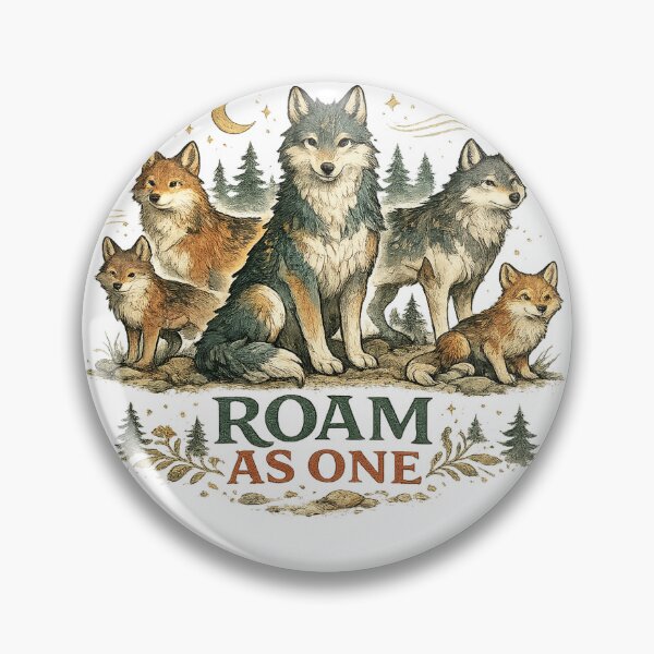 Item preview, Roam As One Wolf Pack Fox Family Woodland Wildlife Design designed and sold by inkoutninja.