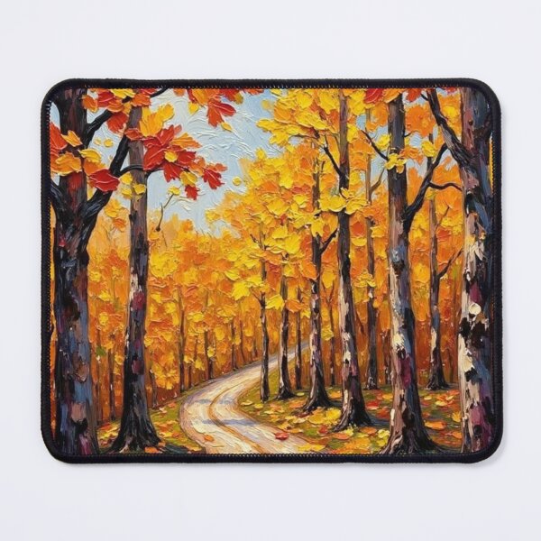 Item preview, Golden Forest Path – Autumn Oil Painting designed and sold by nhk999.