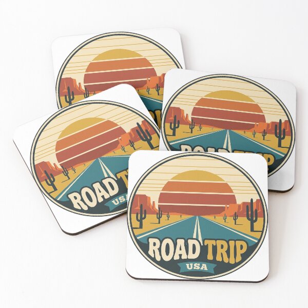 Item preview, Retro Road Trip Desert Highway Sunset Badge Sticker designed and sold by DetourDgn.