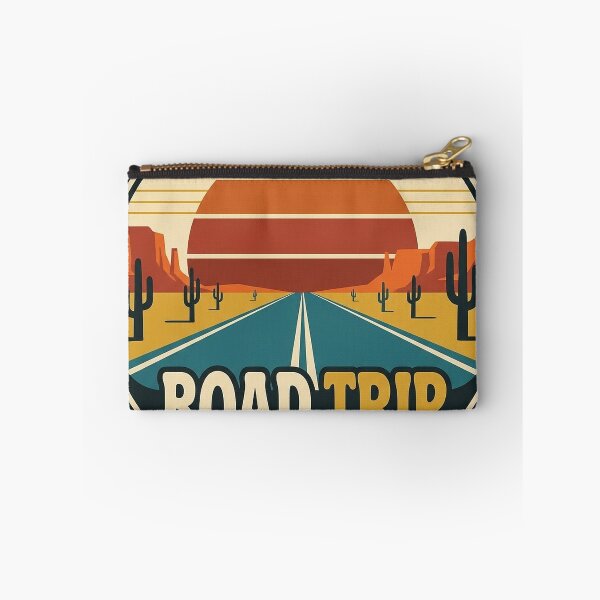Item preview, Retro Road Trip Desert Highway Sunset Badge Sticker designed and sold by DetourDgn.