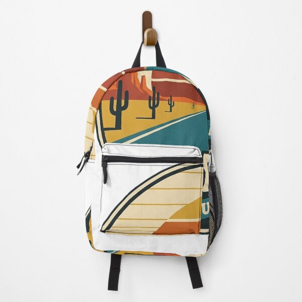Item preview, Retro Road Trip Desert Highway Sunset Badge Sticker designed and sold by DetourDgn.