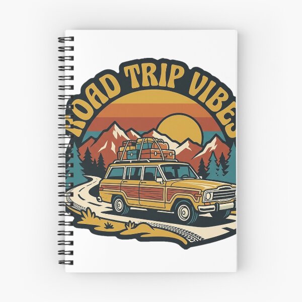 Item preview, Retro Road Trip Vibes Station Wagon Mountains Sticker designed and sold by DetourDgn.
