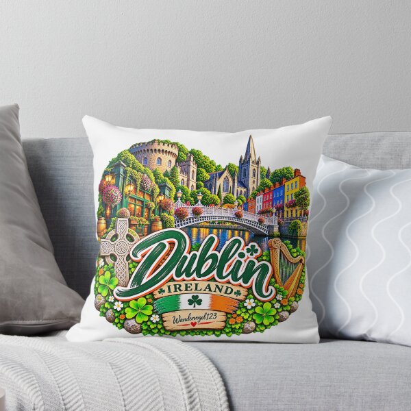 Artikelvorschau, Dublin Irland – Ha’penny Bridge Kleeblätter & Keltisches Vintage Design entworfen und verkauft von Wandervogel123.