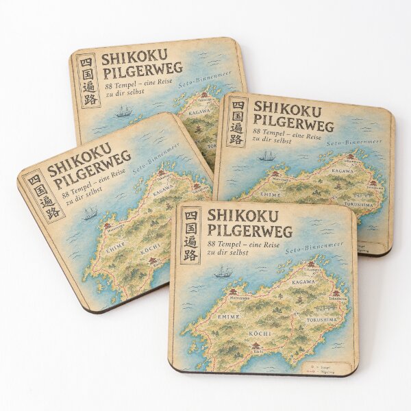 Item preview, Shikoku Pilgrimage Route Map Japan 88 Temples Travel, Vintage Hiking Map designed and sold by Mauswohn.