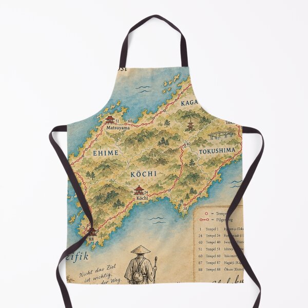 Item preview, Shikoku Pilgrimage Route Map Japan 88 Temples Travel, Vintage Hiking Map designed and sold by Mauswohn.