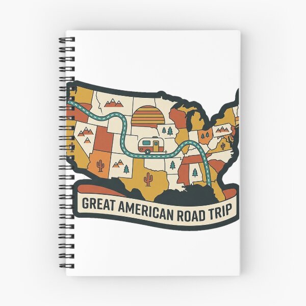 Item preview, Great American Road Trip Retro USA Map Sticker designed and sold by DetourDgn.