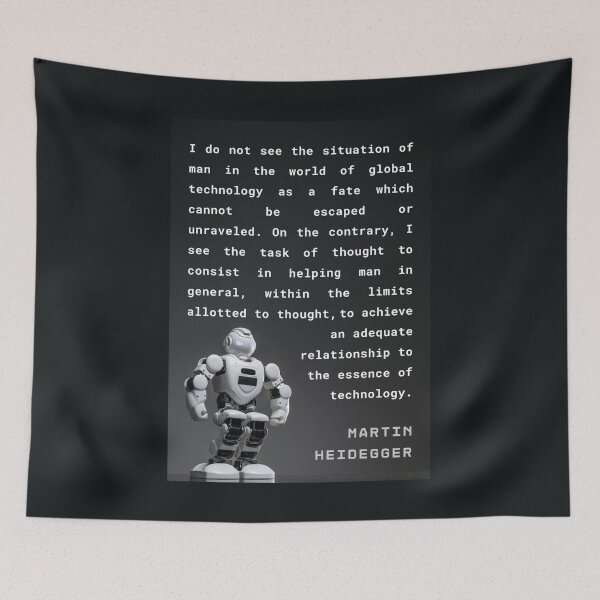 Item preview, Martin Heidegger quote: I do not see the situation of man in the world of global technology as a fate which cannot be escaped or unraveled. designed and sold by artbleed.