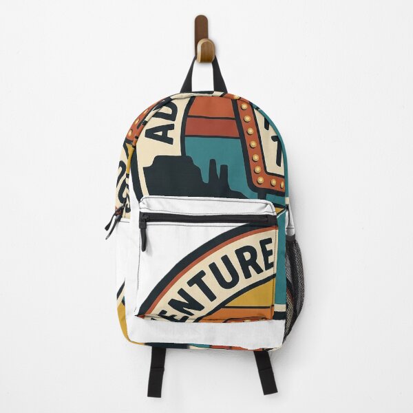 Item preview, Adventure Is Out There Retro Road Trip Sign Badge Sticker designed and sold by DetourDgn.