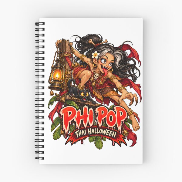 Item preview, Phi Pop Thai Ghost – Spooky Witch and Black Cat designed and sold by Pali's shop.