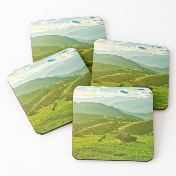 Item preview, Huts in a Sea of Green — Pa Pong Piang Rice Fields and Layered Mountains, Thailand designed and sold by Jomsunshine.
