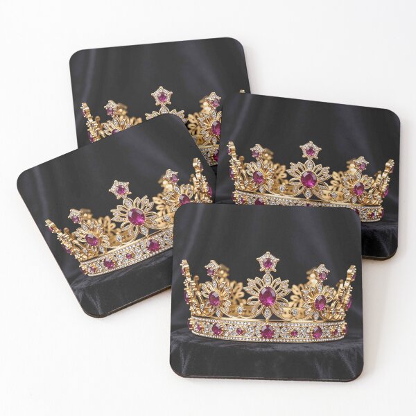 Item preview, Golden Floral Crown with Magenta Gemstones designed and sold by MFMart.