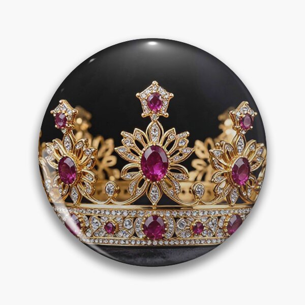 Item preview, Golden Floral Crown with Magenta Gemstones designed and sold by MFMart.