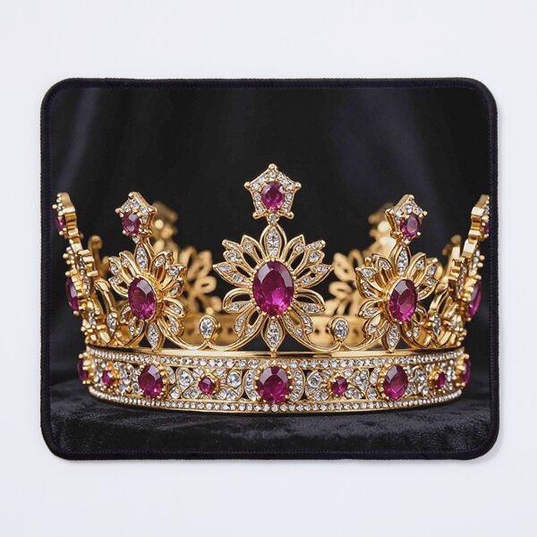 Item preview, Golden Floral Crown with Magenta Gemstones designed and sold by MFMart.