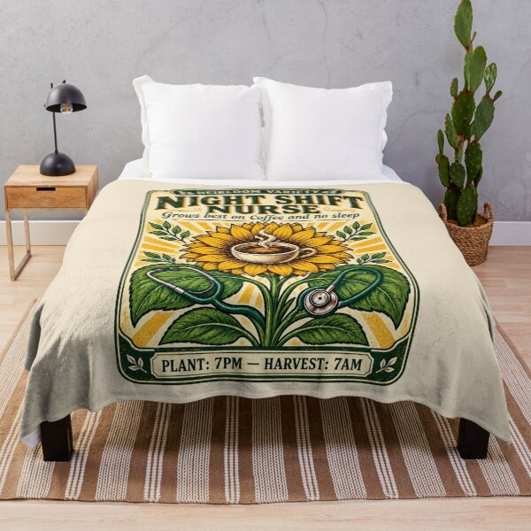 Item preview, Night Shift Nurse Grows Best On Coffee And No Sleep Sunflower designed and sold by Popstudio85.