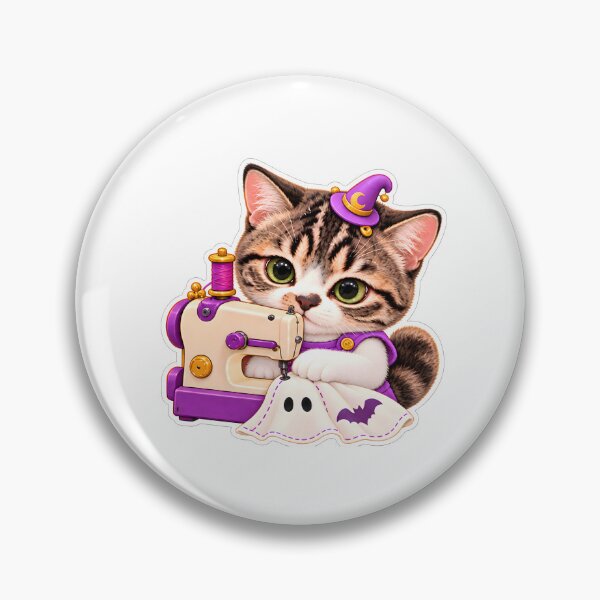 Item preview, Ggomani Kitten Sewing a Halloween Ghost Costume designed and sold by haewamal.