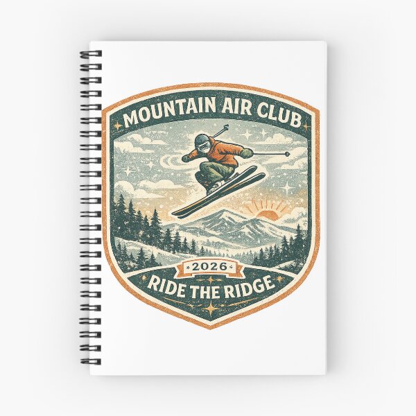 Item preview, Mountain Air Club 2026 Ride the Ridge Vintage Skiing Alpine Design designed and sold by inkoutninja.